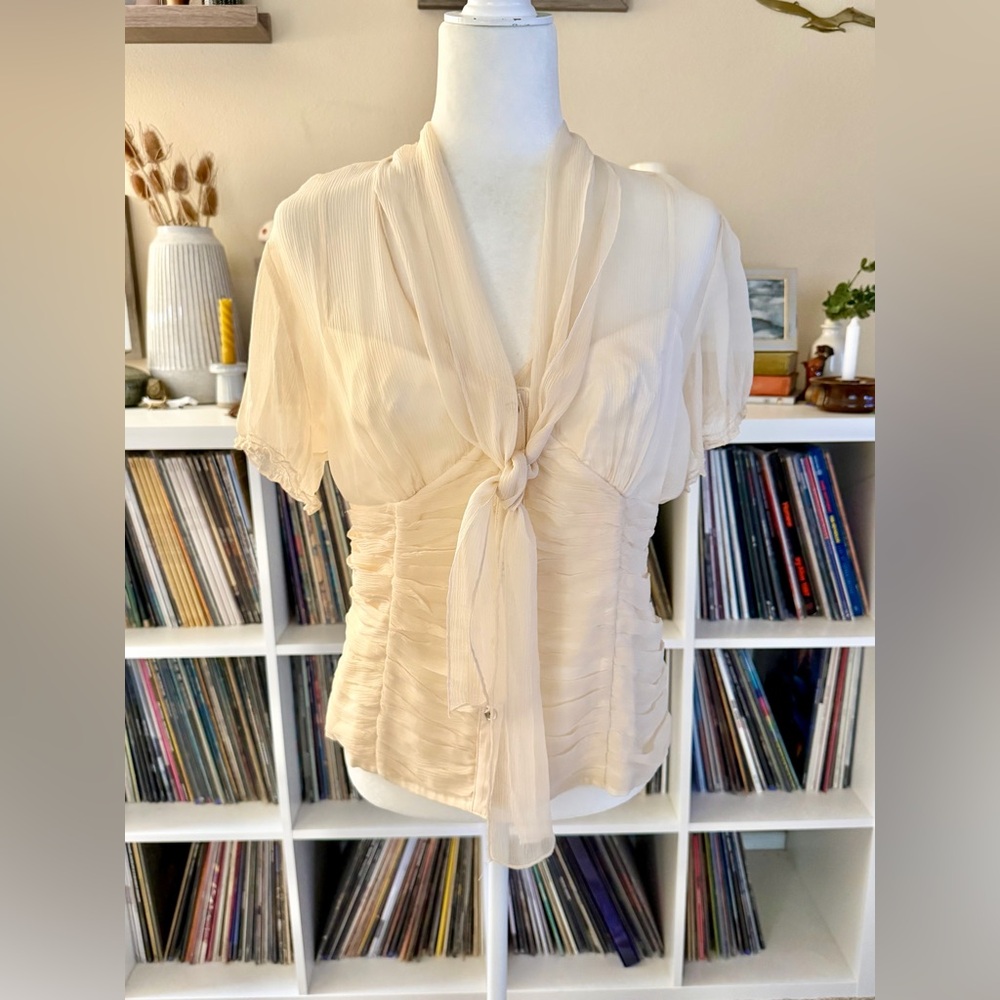 J. Peterman Size 10 Silk Blouse